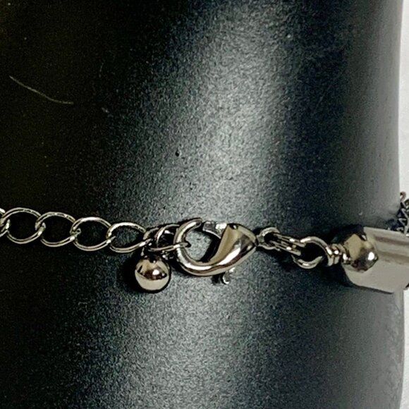 LIA SOPHIA Gun Metal Grey Rhinestone Heart Bracelet - Picture 4 of 7